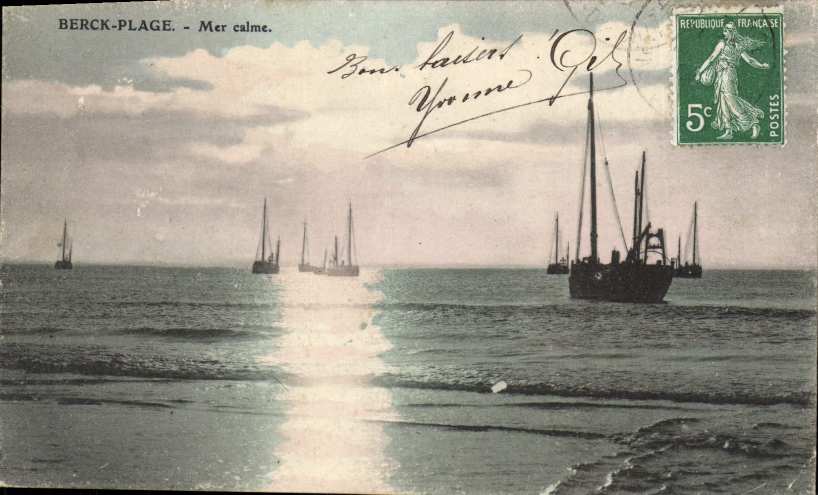 CPA Berck Plage Mer Calme Bateaux