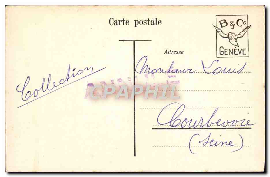 CPA Geneve La Rade Le Jet D'Eau Et Le Mont Blanc — Rückseite