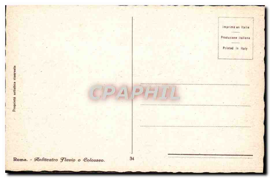CPA Roma Anfiteatro Flavio Colosseo — Verso
