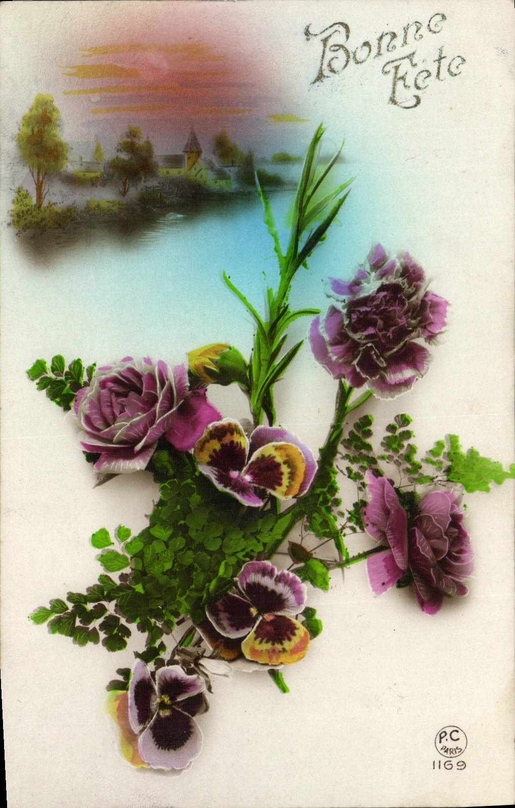 CPA Bonne Fete Fleurs