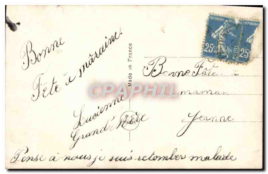 CPA Bonne Fete Fleurs — Rückseite
