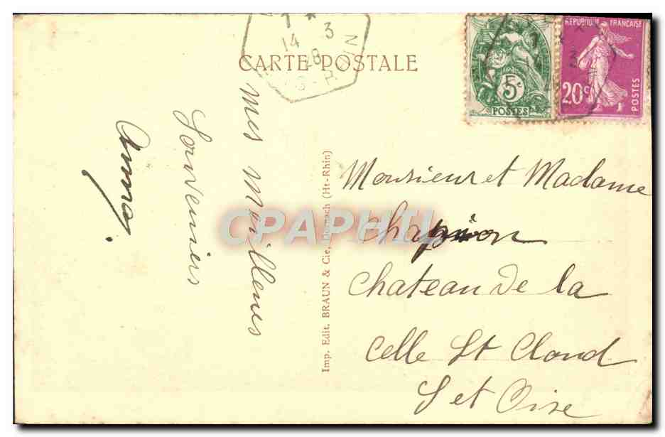 CPA Mont Sainte Odile Le Birkenfels — Verso