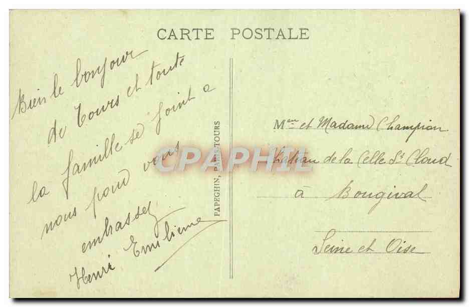 CPA Tours Le Parc Mirabeau  — Rückseite