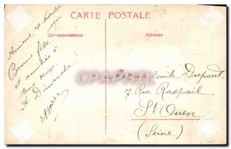 CPA Bonne Annee Fleurs — Rückseite