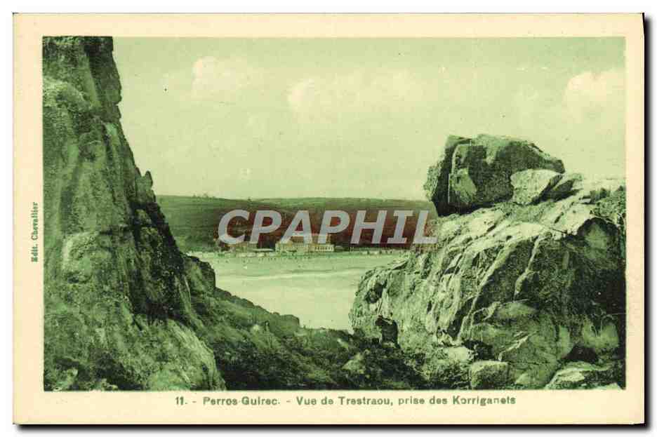 Perros-Guirec - Vue de Trestraou, prise des Korriganets — Éd. Chavellier, n°11