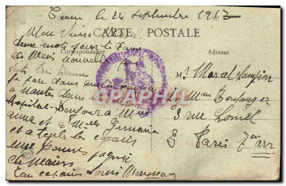 CPA Luc Sur Mer Les Falaises — Verso