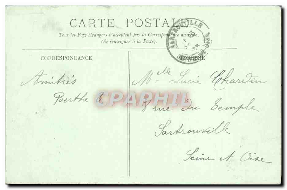 CPA Le Havre Le Boulevard Felix Faure — Rückseite