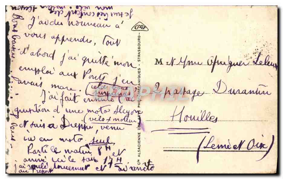 CPA Dieppe Le Chateau — Rückseite