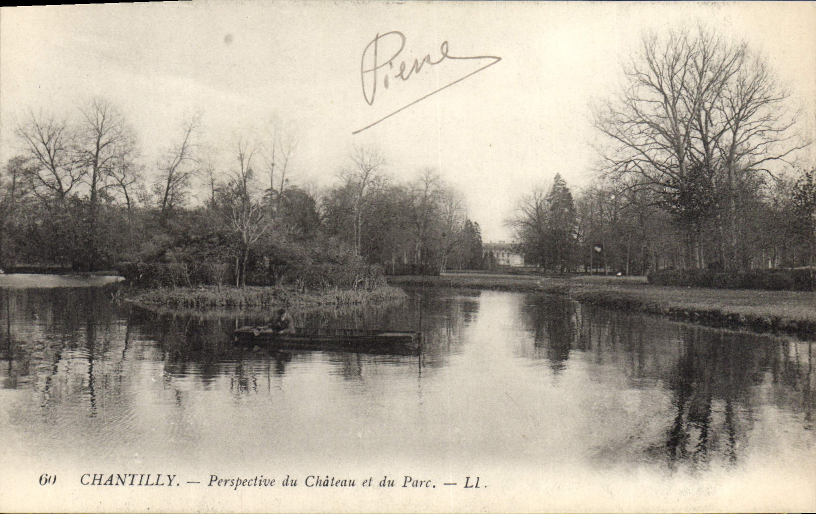 CPA Chantilly Perspective Du Chateau Et Du Parc