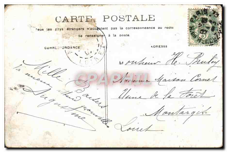 CPA Paris Chambre Des Deputes — Verso