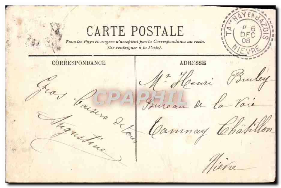 CPA Paris La Conciergerie — Verso