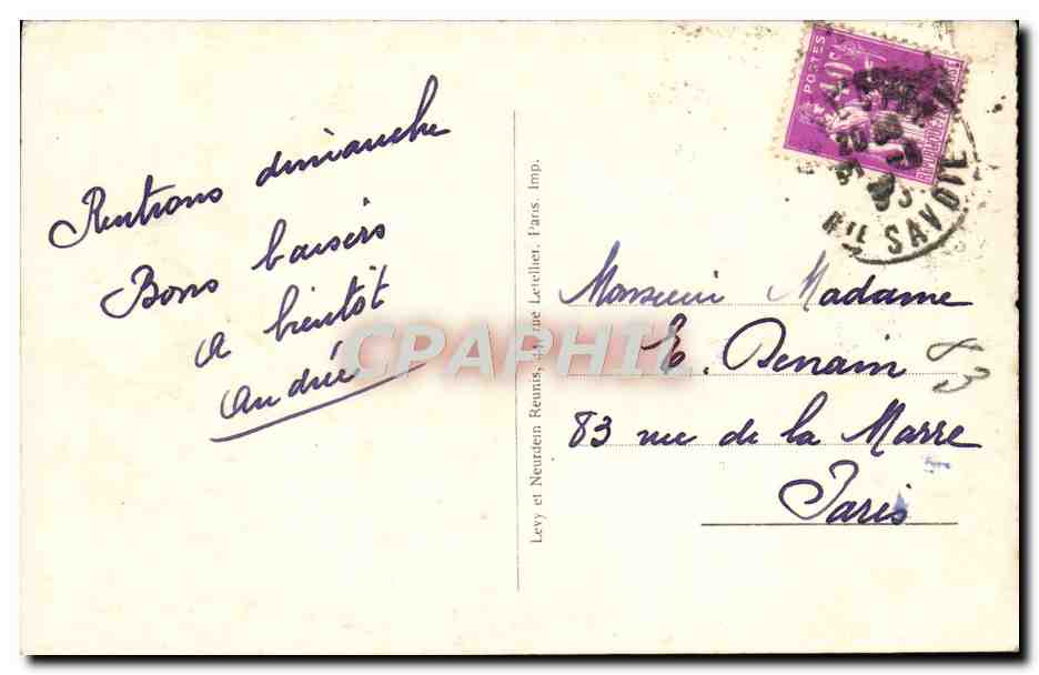 Annecy — Le Petit Lac à Lathuile — LL, n° 331 — Verso