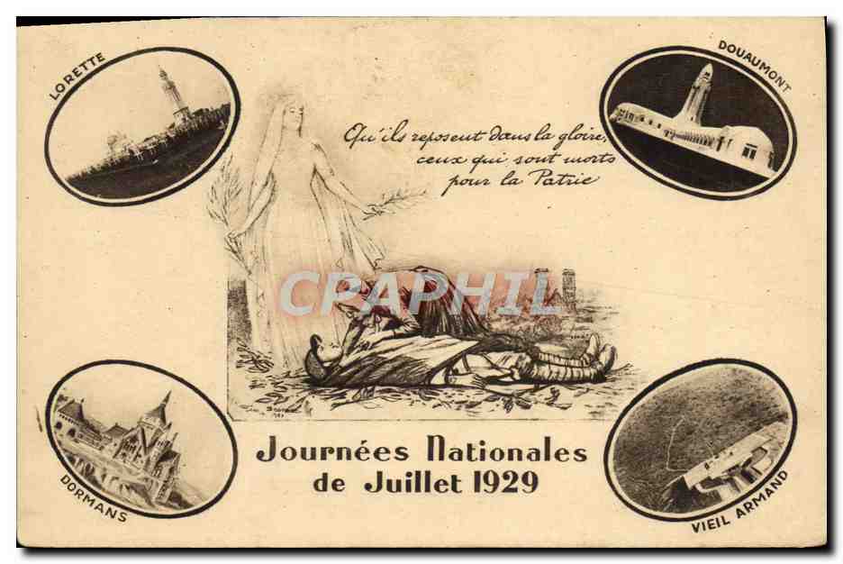 Journées Nationales de Juillet 1929 — Commemoration des soldats morts pour la Patrie — Éditeur : Imprimerie des Journées Nationales