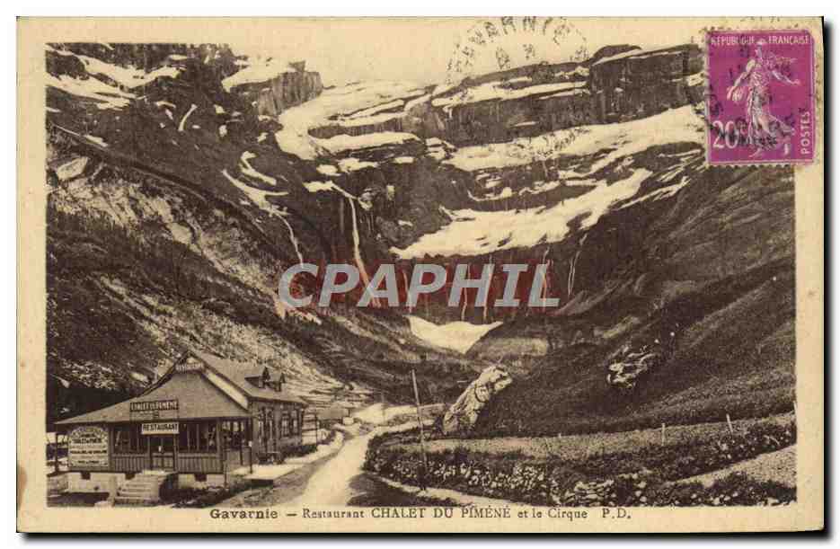 CPA Gavarnie Restaurant Chalet Du Pimene Et Le Cirque