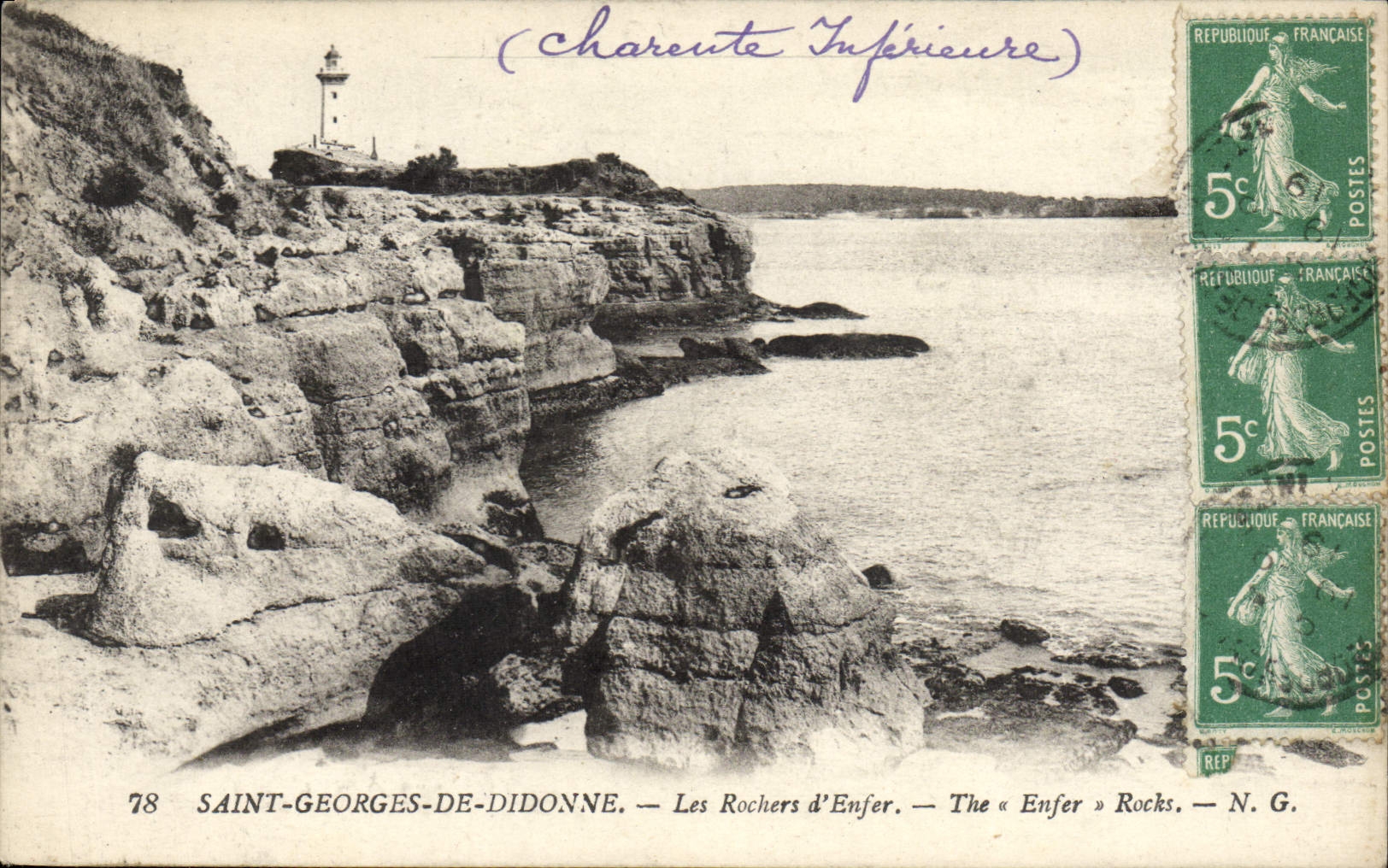 CPA Saint Georges De Didonne Les Rochers D'Enfer Phare