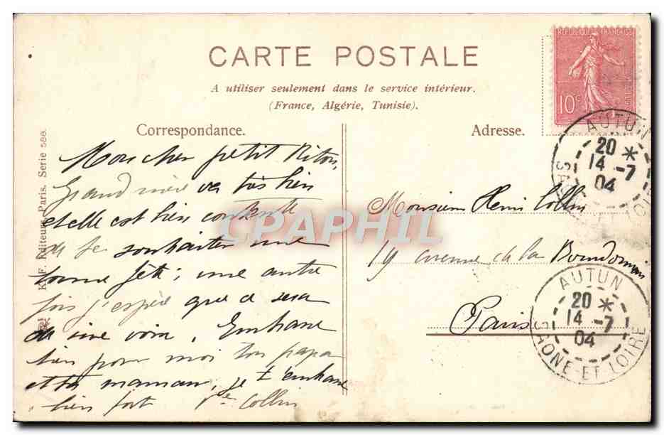CPA Paysans Angelus — Verso