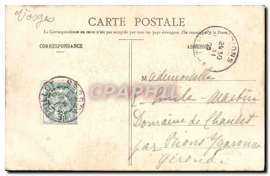 CPA Bussang Le Tunnel en hiver — Rückseite