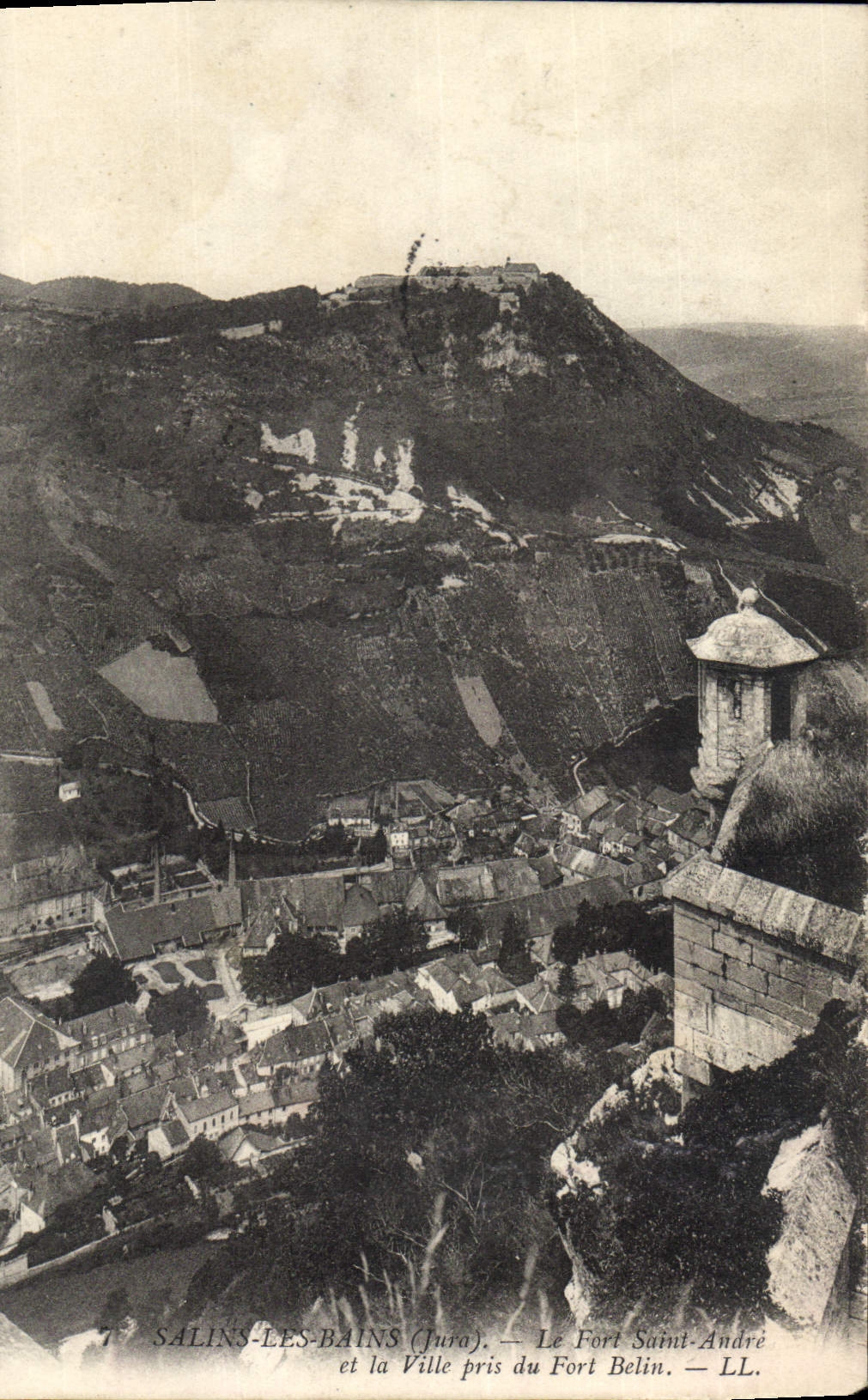 CPA Salins Les Bains Le Fort Saint Andre et la ville pris du Fort Belin 
