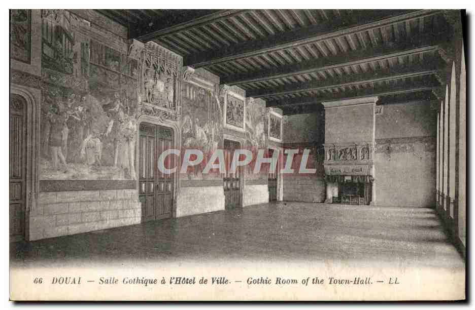 CPA Douai Salle Gothique A I'Hotel De Ville 