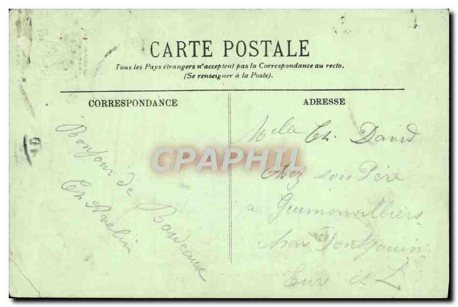 CPA Bordeaux Fontaine Et Place De La Comedie — Verso