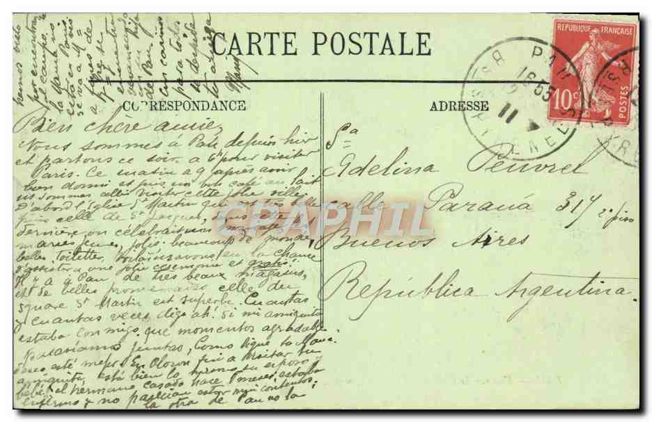 Pau — Vue sur la Chaîne des Pyrénées, prise du Square Saint-Martin — LL. n°188 — Reverso