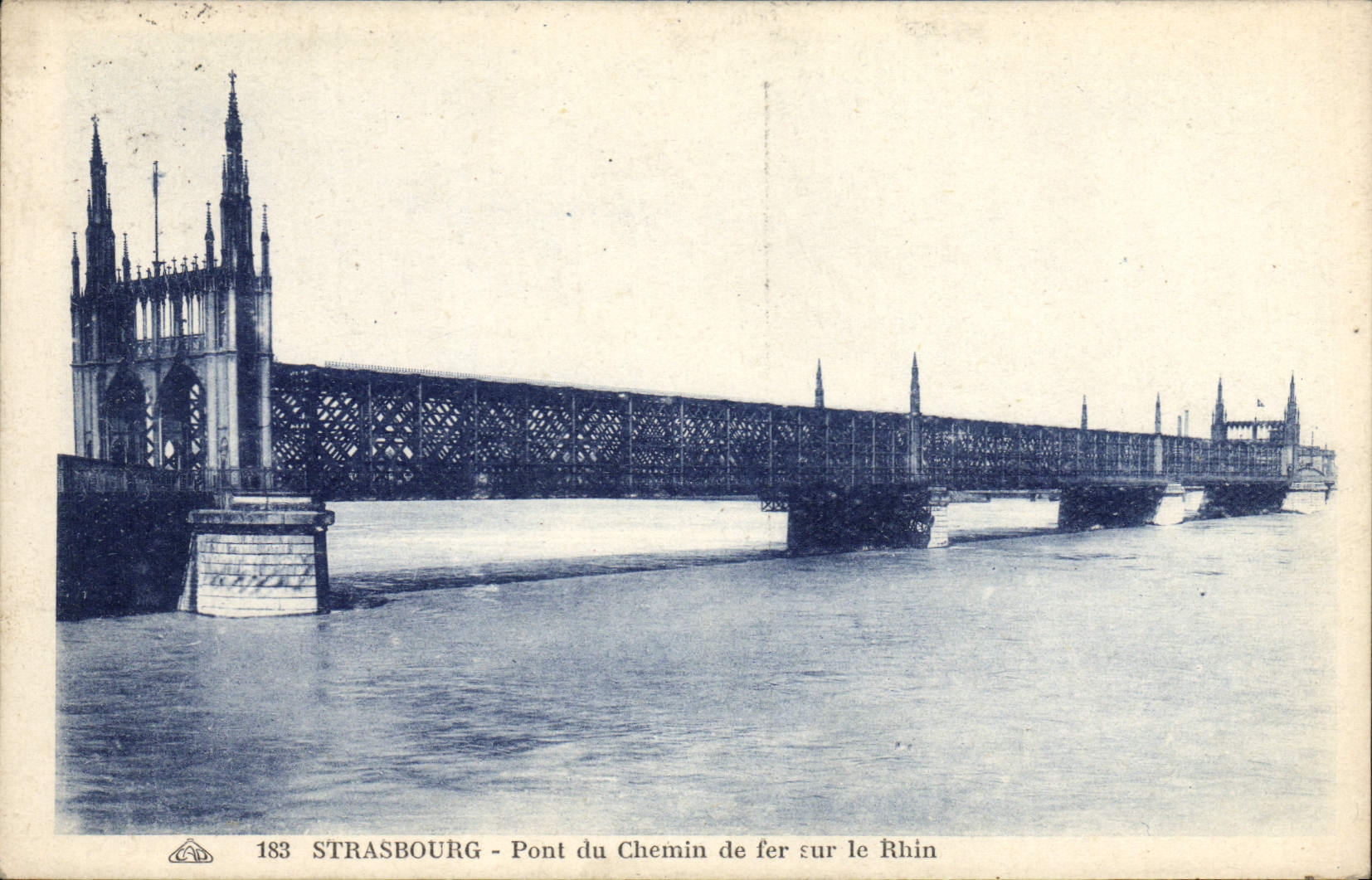 CPA Strasbourg Pont Du Chemin De Fer Sur Le Rhin