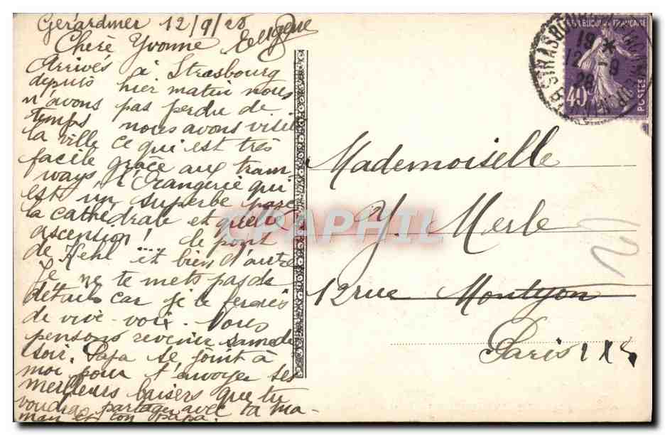 CPA Strasbourg Pont Du Chemin De Fer Sur Le Rhin — Verso