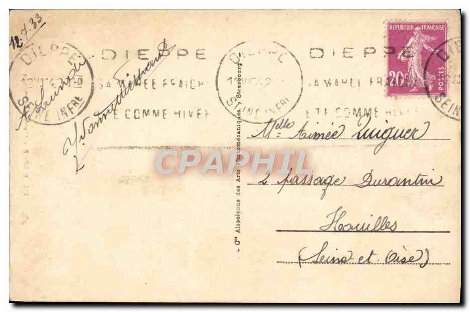 CPA Dieppe Maison Normande — Rückseite