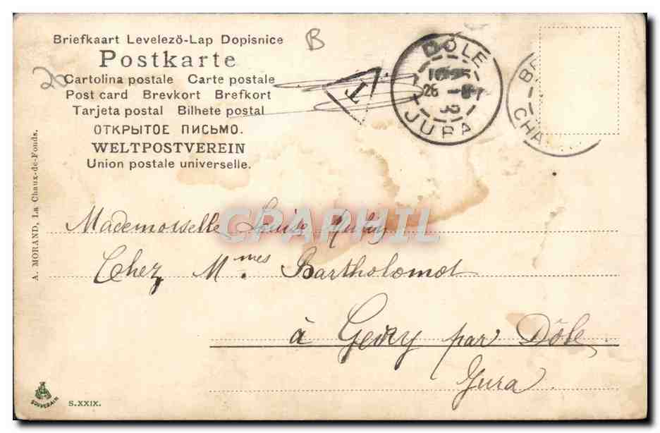 CPA Fantaisie (carte toilée) — Rückseite