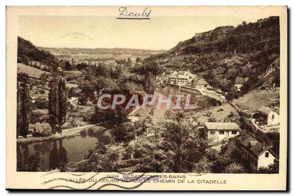 Vallée du Doubs depuis le chemin de la Citadelle — Besançon-les-Bains — Braun & Cie, Nîmes