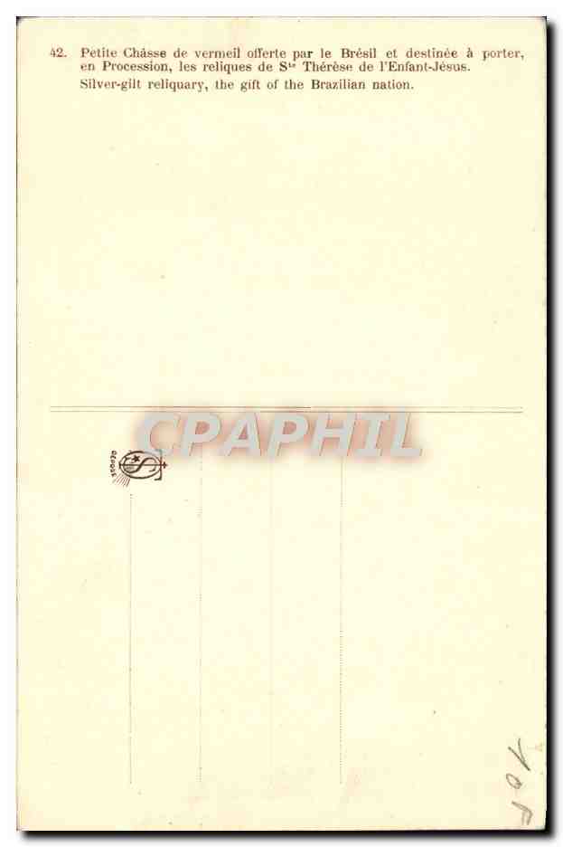 CPA Petite Chasse De Vermeil Lisieux — Verso
