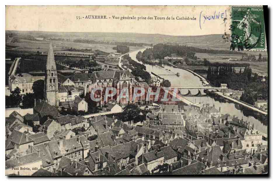CPA Auxerre Vue Generale Prise Des Tours De La Cathedrale