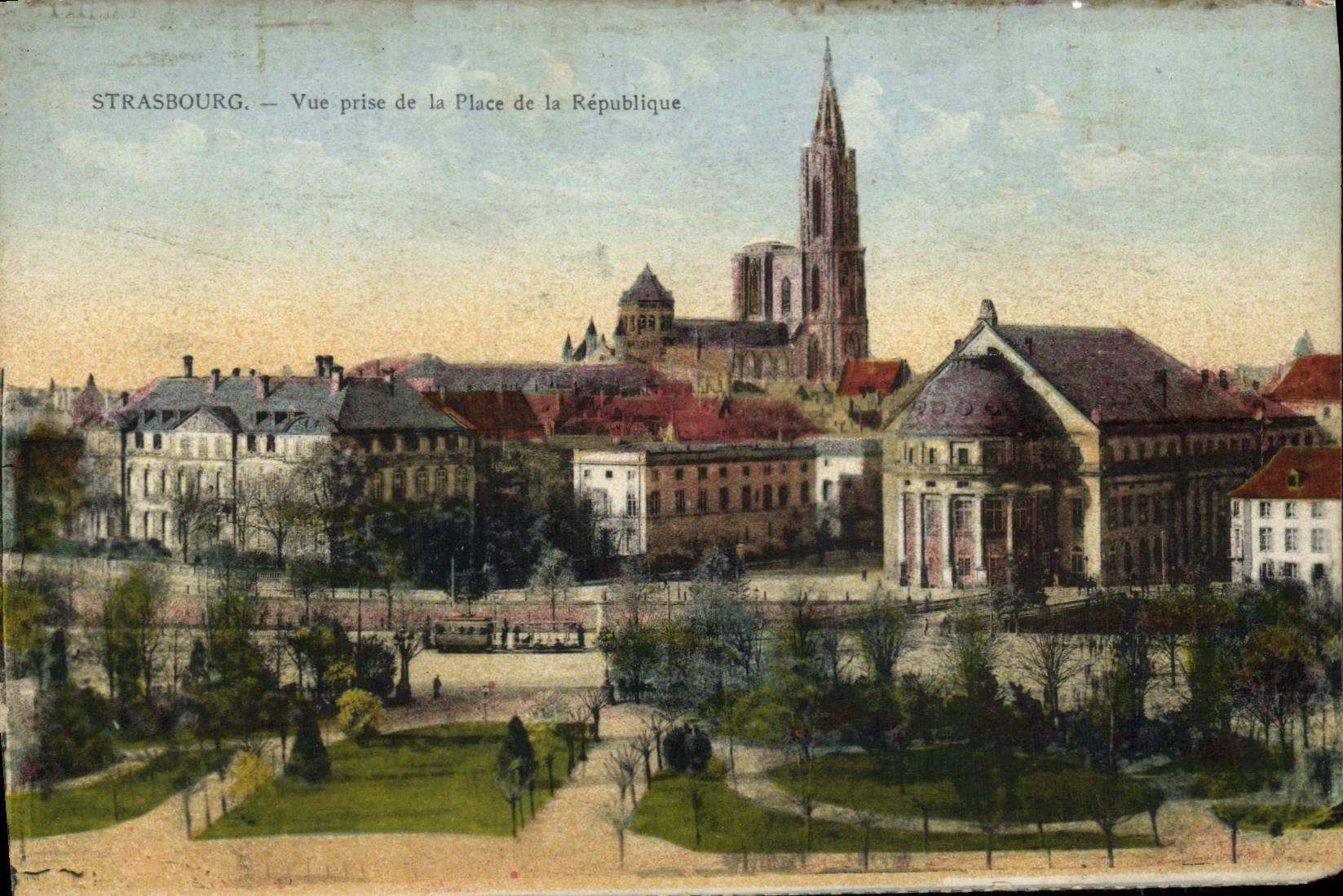 CPA Strasbourg Vue Prise De La Place De La Republique