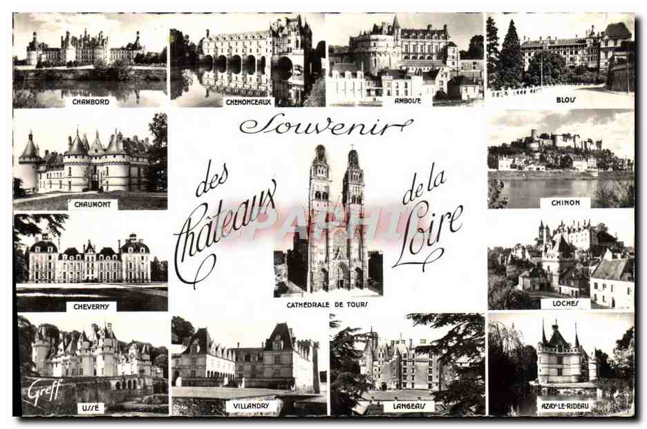 CPM Souvenir Chateaux De La Loire Chambord Chenonceaux Amboise 