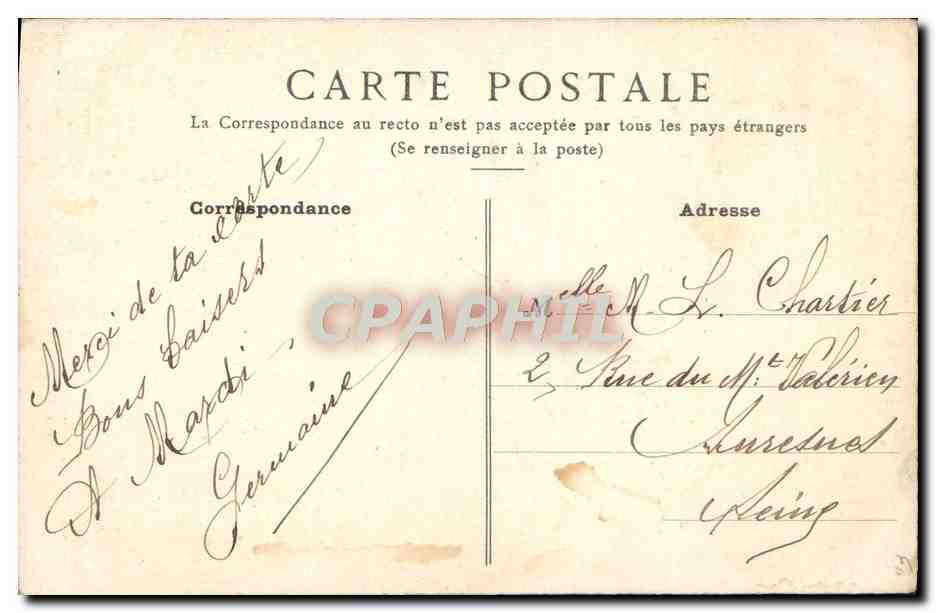 CPA Fantaisie Fleurs (peint a la main) — Rückseite