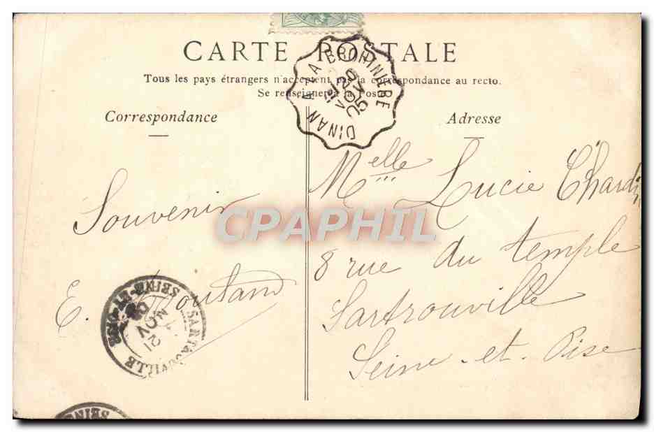 CPA Dinard La Plage A I'Heure Des Bains — Rückseite