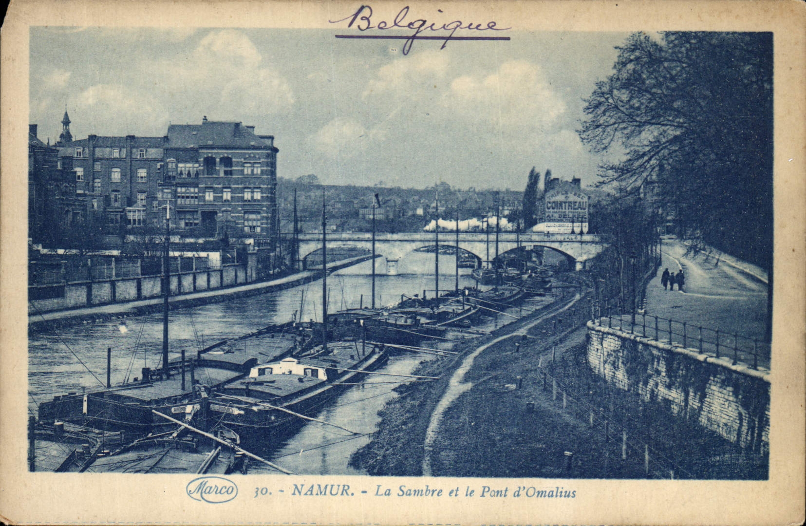 CPA Namur La Sambre Et Le Pont D'Omalius Bateaux