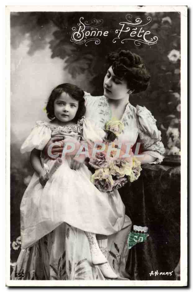 CPA Bonne Fete Femme Enfant