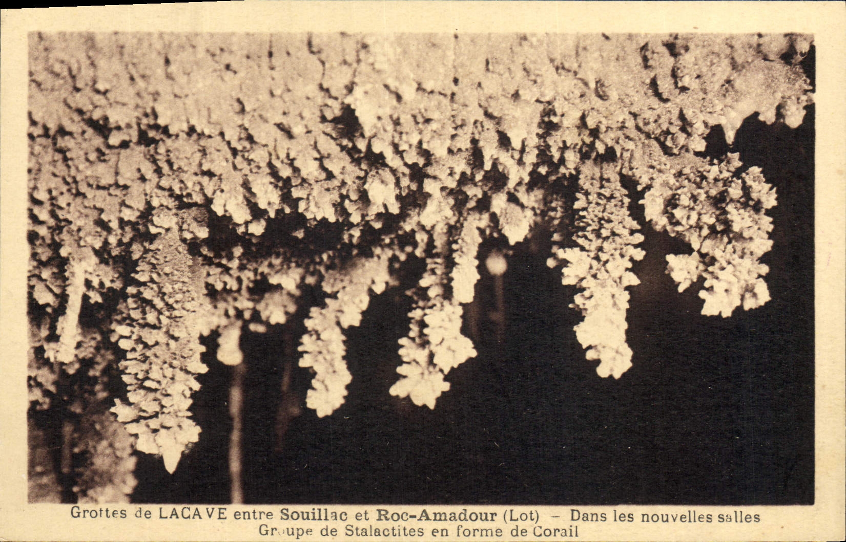 Grottes de LACAVE entre Souillac et Roc-Amadour (Lot) — Groupe de Stalactites en forme de Corail