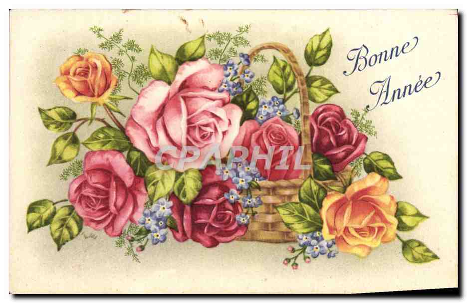 CPA Fleurs Bonne Annee