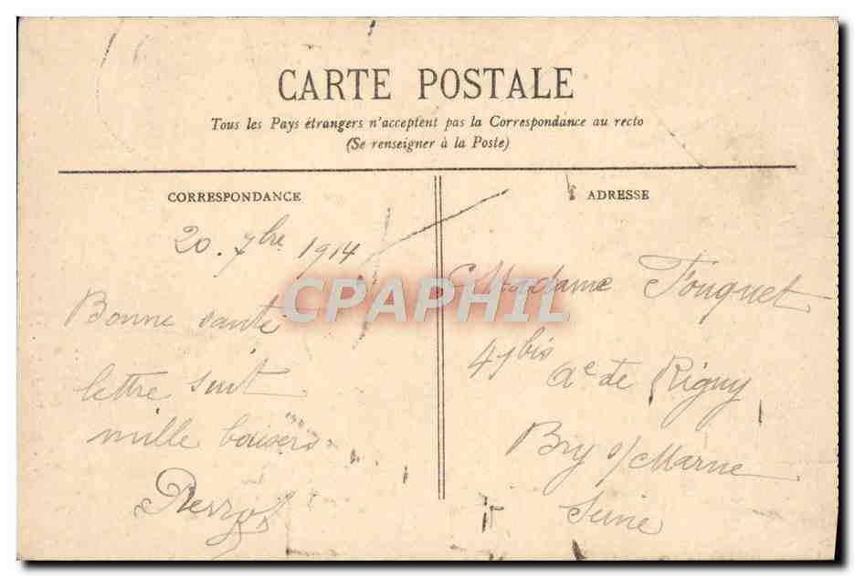 CPA Bordeaux La Porte Du Palais — Verso