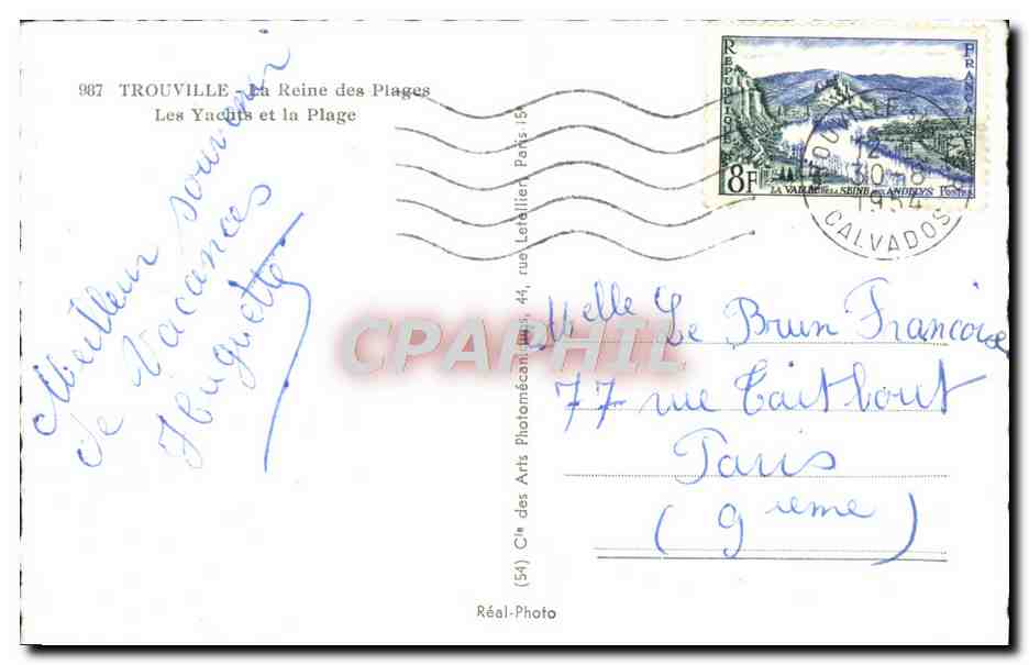 CPM Trouville La Reine Des Plages Les Yachts Et La Plage — Verso
