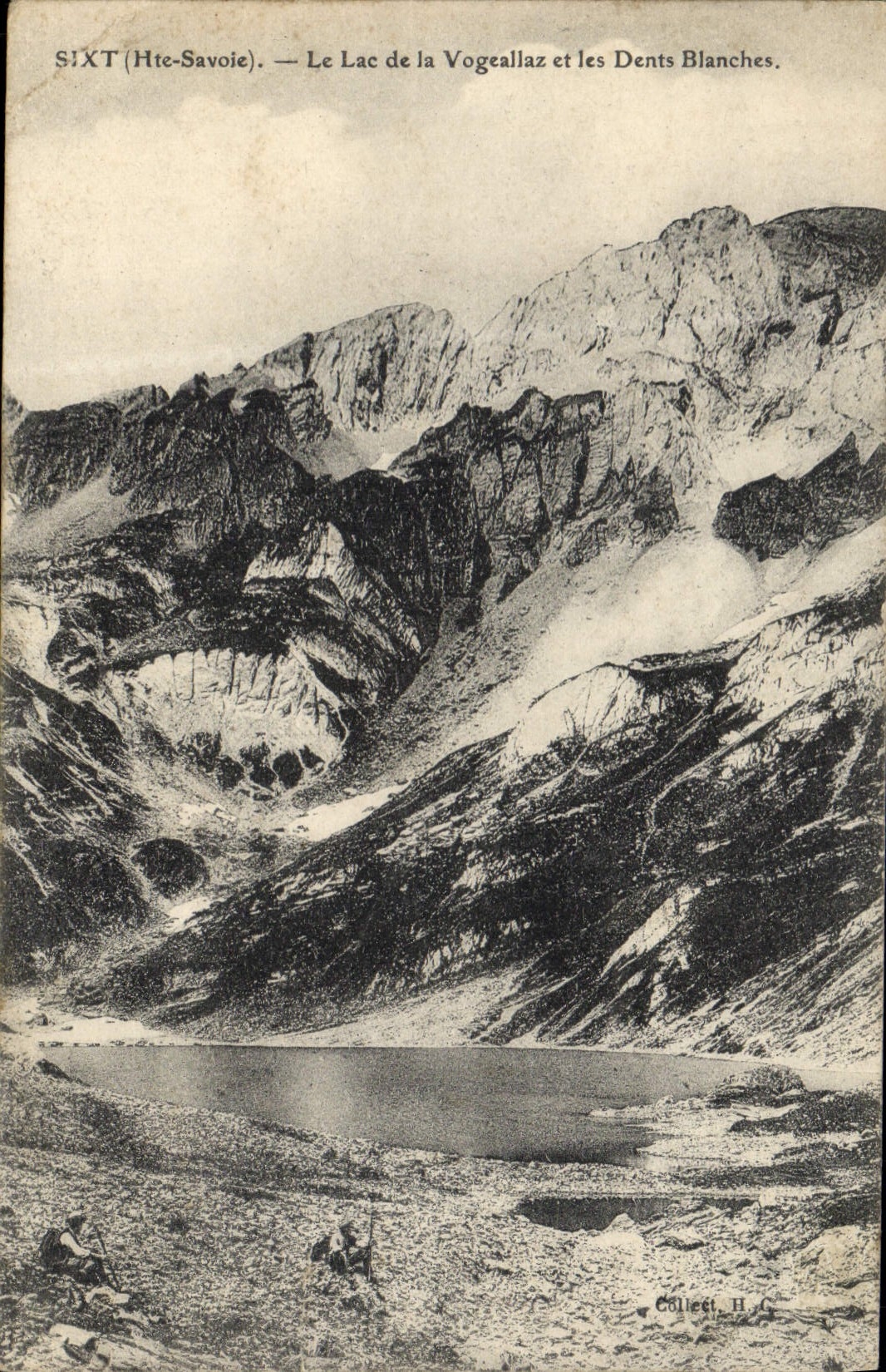 Tarjeta postal antigua Sixt El Lago De La Vogeallaz Y Los Dientes Blancos