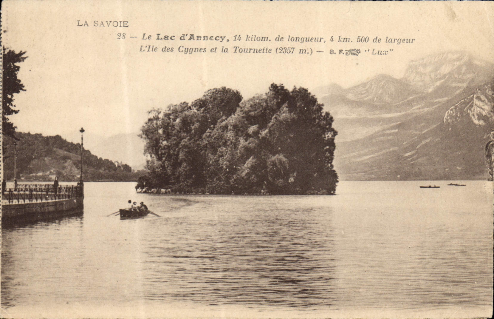 Le Lac d'Annecy — L'Île des Cygnes et la Tournette — E. F. « Lux »