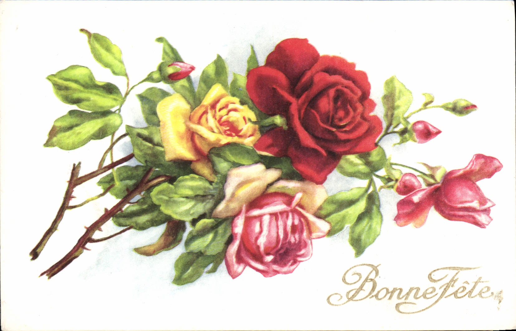 CPA Bonne Fete Fleurs