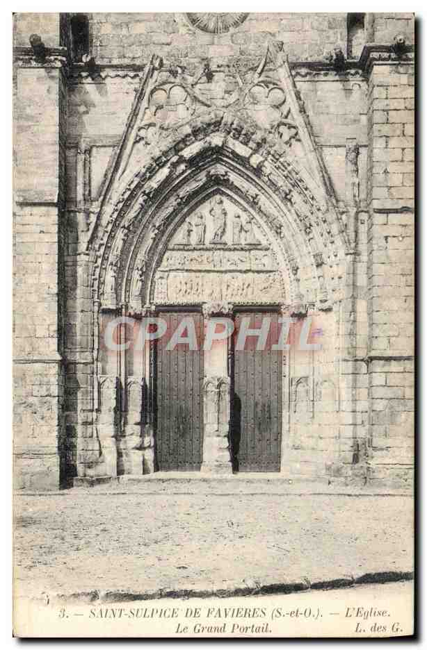 CPA Saint Sulpice De Favieres L'Eglise Le Grand Portail
