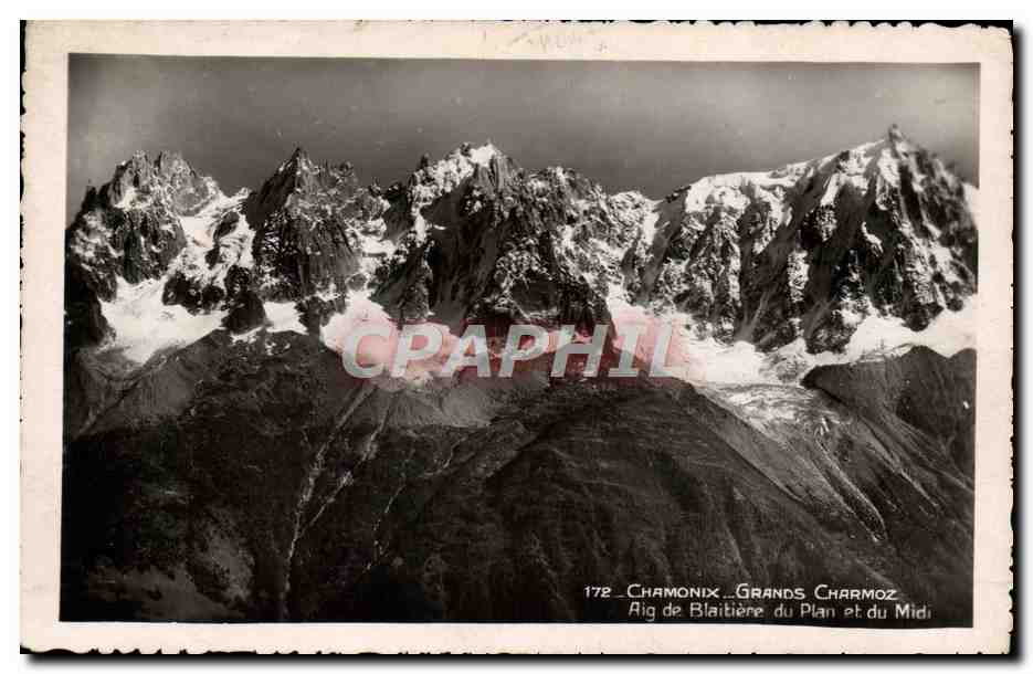 CPM Chamonix Grands Charmoz Aig de Blaitiere du Plan et du Midi