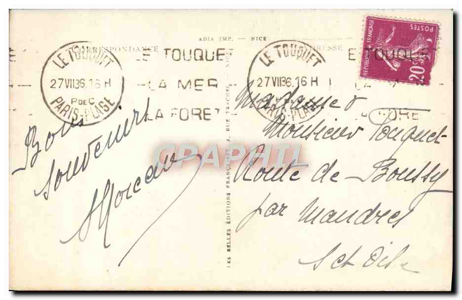 Le Touquet-Paris-Plage — Die Strandpromenade bei Ebbe — LL — Rückseite