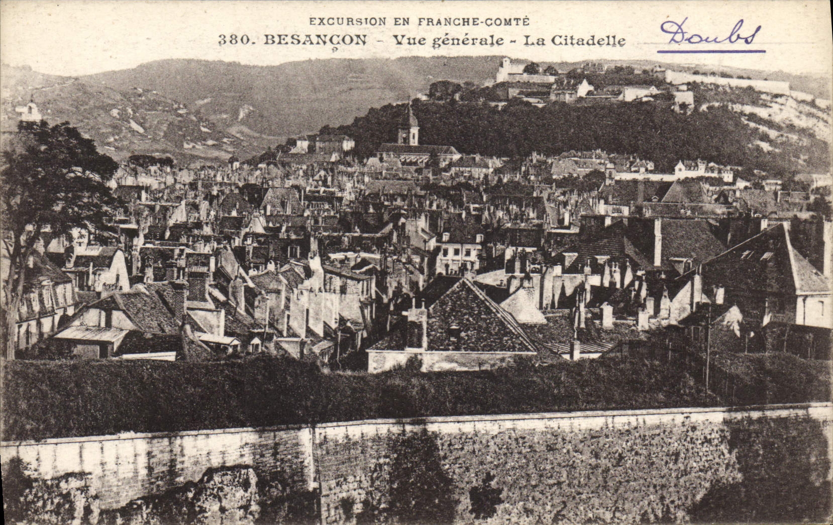 Besançon — Vue générale — La Citadelle — Éditeur L. Gaillard-Prêtre, n° 380