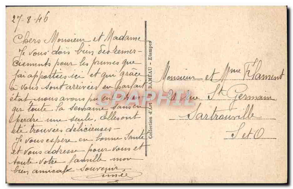 CPA Chamarande Le Chateau de Gillevoisin — Rückseite